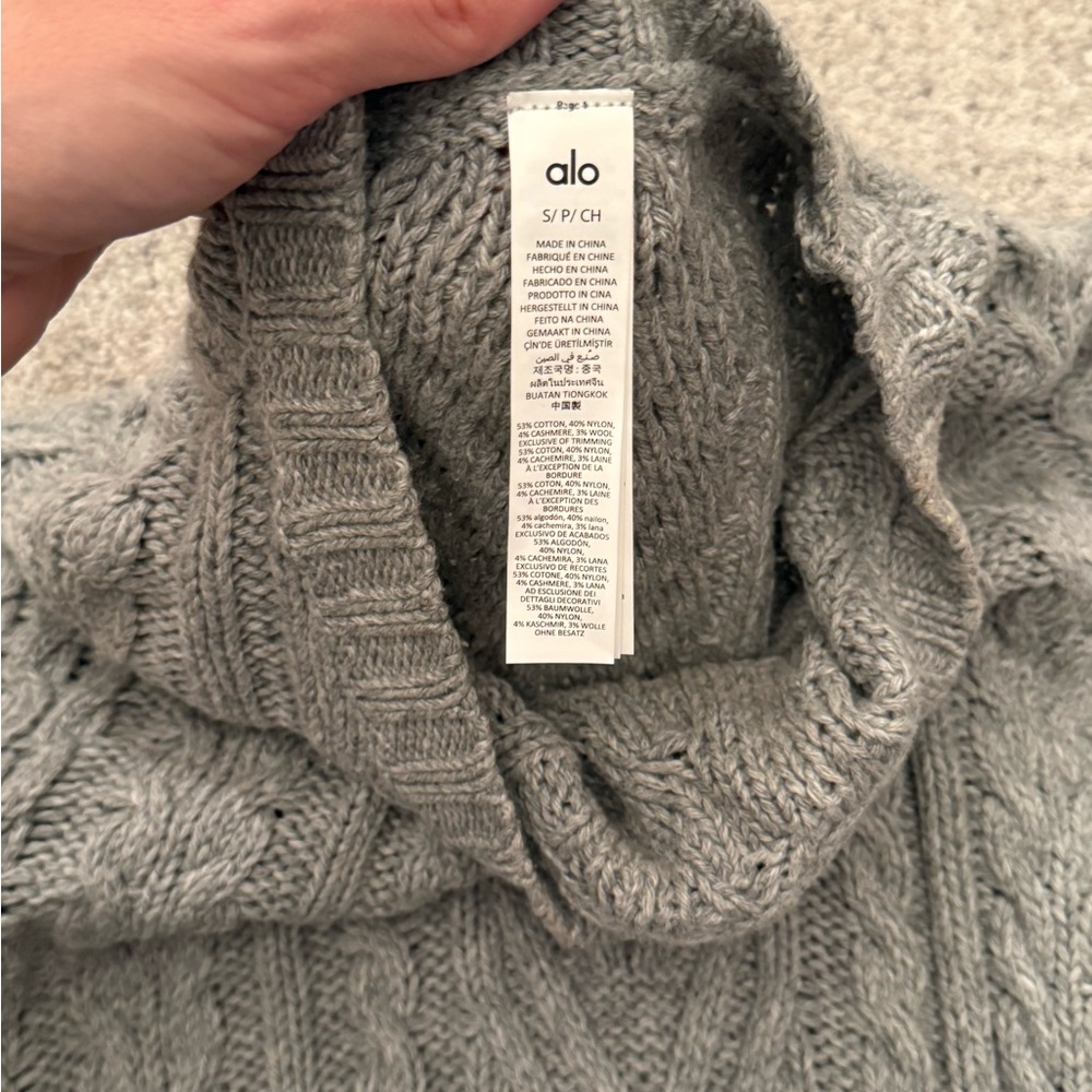 ALO Yoga Women's Cowl Neck Sweater in Gray